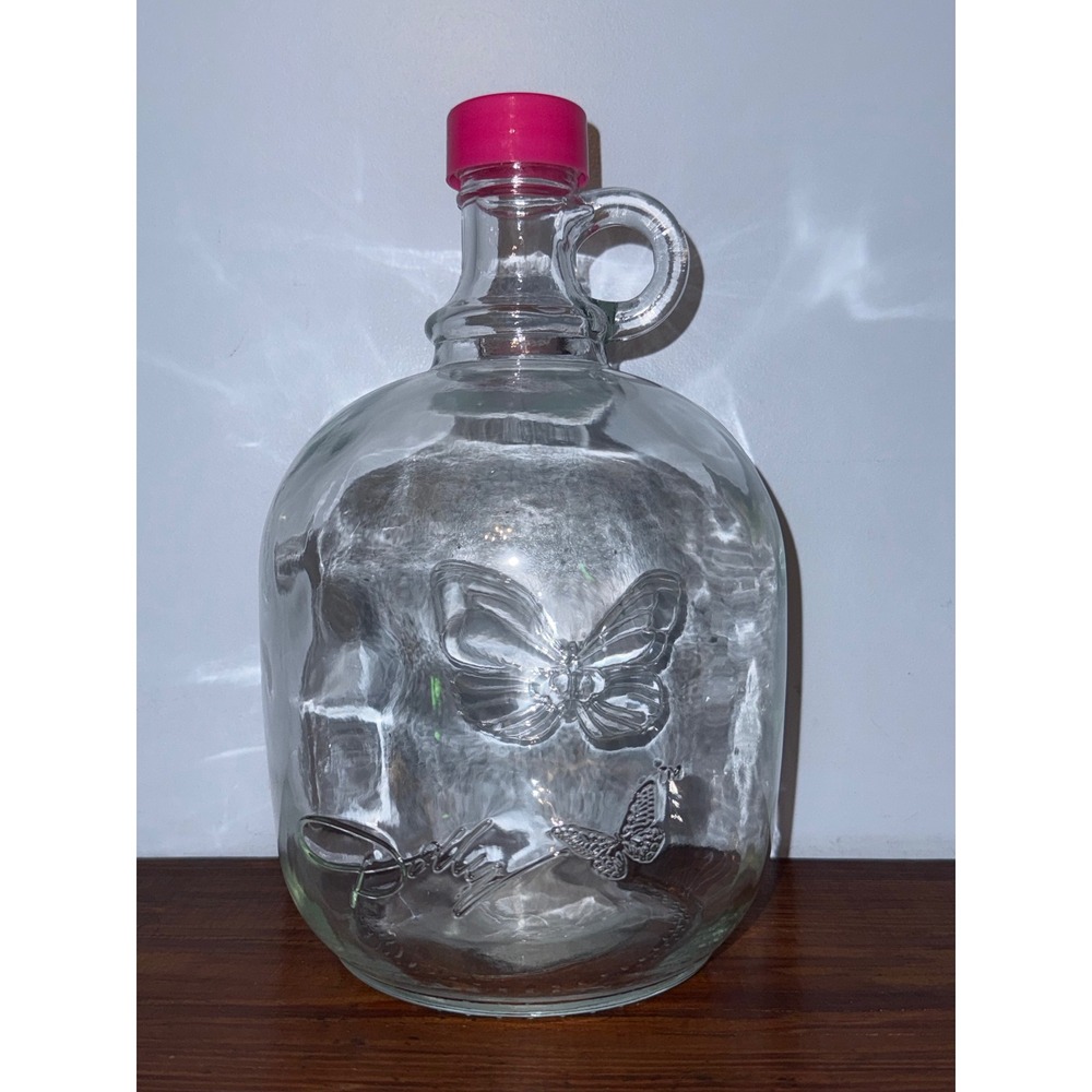Dolly Parton Spring Collection Summer Glass Jug (Growler) w/ Pink Cap 64 fl oz